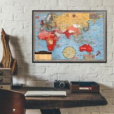World Map Vintage Poster Middle Ages Wall Prints Art Decor 24" x 32" Inch J21