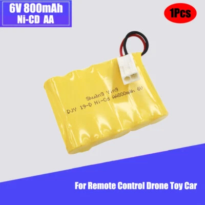 1× 6V 800mAh NI-CD AA Akku mit EL-2P Stecker für Fernbedienung Drohne Spielzeugauto - Bild 1 von 3