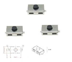 3x REMOTE KEY FOB MICRO SWITCH 6 x 4 x 2.5mm NORMALLY OPEN COMPATIBLE MANY TYPES - Picture 1 of 7