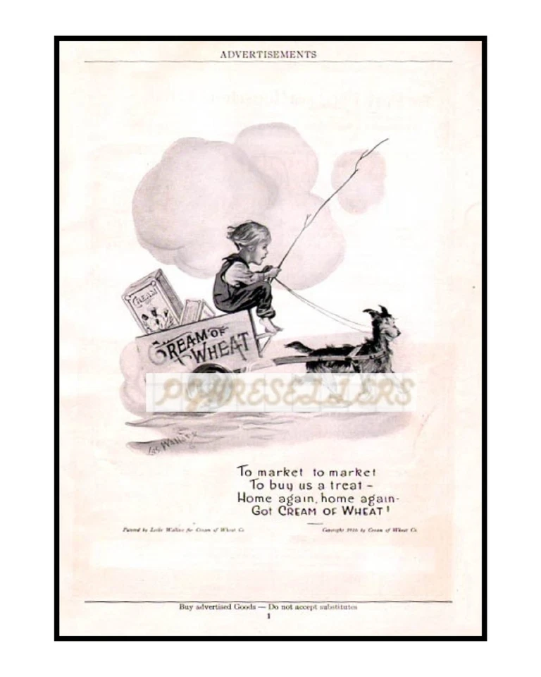1916 Cream of Wheat Antique Reproduction Advertisement Poster Print 8.5x11"New - Image 1 of 1
