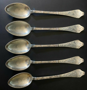 5 - 1920 CHRISTIAN F. HEISE .830 SILVER Tea Spoons DENMARK 54g CFH AFS
