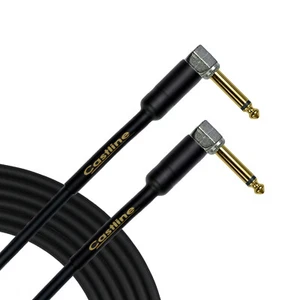 Castline Gold 1/4" TS Right Angle Unbalanced Patch Cable Mogami 2524 - Picture 1 of 4