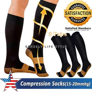 Black Knee High Socks for Girls Ladies 3Pairs Trouser Under Dress Shoe Size 5-10 - Picture 1 of 14