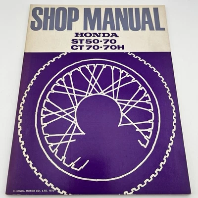 Manual oficial de tienda Honda ST50-70 CT70-70H 1973 *sin agujeros Foto 1 de 4
