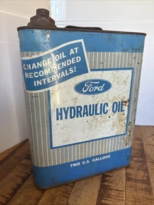Vintage Ford Tractor Hydraulic Oil 2 Gallon Can TV 558 USA National Can - Picture 1 of 6