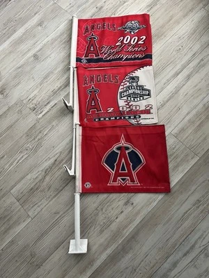 Vintage Anaheim Angels Coche Bandera Auto Flag Team, Serie Mundial, Campeones de Liga Foto 1 de 2