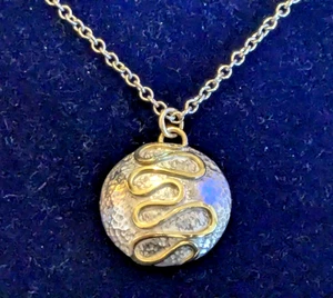 1988 JCG Shef' Sterling silver modernist planished pendant necklace - Picture 1 of 5