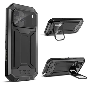 For iPhone Air, 17 Pro ,17 Pro Max Shockproof Metal Glass Heavy Duty Stand Case - Picture 1 of 28