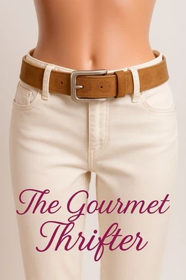 Cinturón de cuero genuino talla L para mujer bordado floral Sunburst reversible tostado Foto 1 de 4