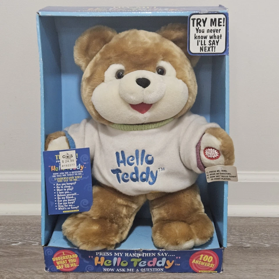 Hello Teddy Bear Plush Interactive Talking Dan Dee Stuffed Animal Cozy Soft Toy