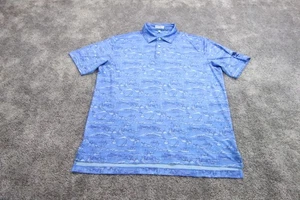 Camisa Polo Peter Millar Para Hombre Grande Azul Verano Comodidad Costa Amalfi Italia Golf - Imagen 1 de 9