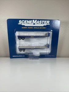 Walthers Scenemaster 949-270140' Flatbed Trailer, Blue 2-Pack, HO C19 - Picture 1 of 3