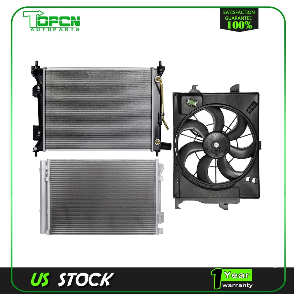 Radiator Condenser Cooling Fan For 2012-2013 Hyundai Accent 2012-2013 Kia Rio Foto 1 de 4