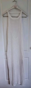 NWT BMJL DRESS FOR YOURSELF SHEER CROCHET KNIT OPENWORK COVER-UP DRESS IVORY XL - Picture 1 of 8