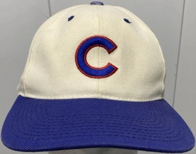 Vintage Chicago Cubs Sports Specialties White Dome Snapback Hat MLB Cap RARE !! - Image 1 of 4