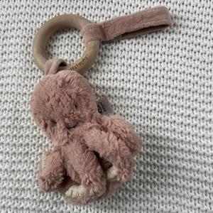 Jellycat Octopus Blush Pink Plush Stuffed Animal Sea Creature Rattle Toy w/Ring - Picture 1 of 8