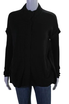 Suéter Michael Stars Mujer Lana Manga Larga Cuello Abotonado Negro Talla 1 Foto 1 de 4