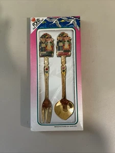 Saechen Fons Vergoldet Teelöffel & Gabel Set Korea Neu - Bild 1 von 4