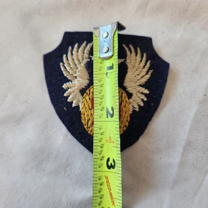 TOPPA ORIGINALE SETA RICAMATA SU LANA WW2 AAF MADE IN BRITISH 9° AERONAUTICA - Foto 1 di 4