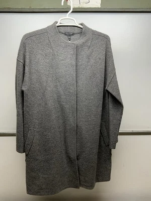 Abrigo Eileen Fisher 100% Lana Largo Gris Cuello Estándar, XL, Nuevo Foto 1 de 4