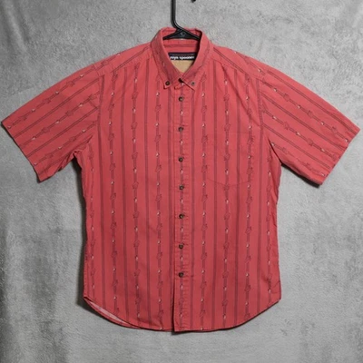 Reyn Spooner Shirt Mens Medium Coral Hawaiian Short Sleeve Nautical Rope Print - Image 1 of 4