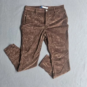 Old Navy Pants Women 14 Brown Smooth Pocket Velvet Soft - Picture 1 of 9