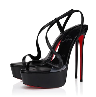 Christian Louboutin Rosalie Alta 150 Black Strap Platform Sandal Heel Pump 41 - Image 1 of 4