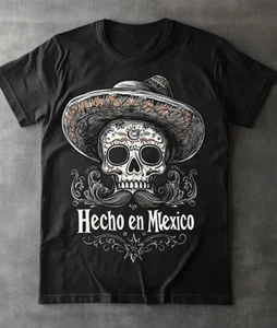 Hecho En Mexico Mexican Pride T-Shirt Hoodie Skull Lowrider Gangster Herren Medium - Bild 1 von 4
