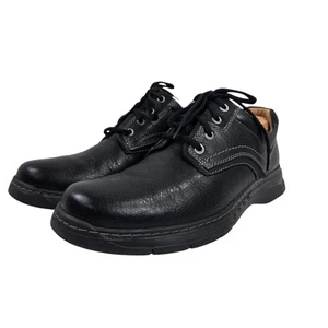 Clarks Men's Un Briley Lace Up Black Leather Shoes 21951 Men's 10.5 Wide EUC - Picture 1 of 16