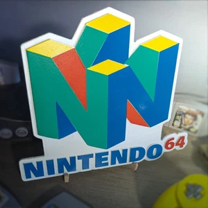 🎮 Nintendo 64 Logo Sign – CNC Engraved Wood Wall Art | Retro N64 Gaming Decor - Picture 1 of 6