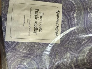 VTG Jinny Beyer RJR Fashion Fabric JINNY LOVES PURPLE MEDLEY 1/2 Cut Plus - Picture 1 of 2