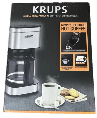 KRUPS Simply Brew 10 Cup Drip Coffee Maker Stainless Steel with Brew Strength - Image 1 of 4