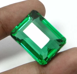 Natural 70.00 Ct Brazilion Green Topaz Emerald Cut Loose Gemstone Certified - Picture 1 of 7
