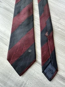 Vintage Gucci Neck Tie 100% Silk Woven Diagonal Red Blue Rope Motif Italy - Picture 1 of 10