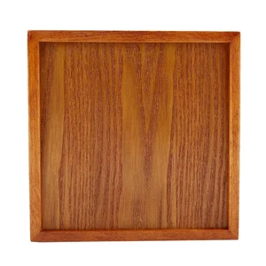 Solid Wood 18cm Square Coffee & Snack Tray - Firm Tea Plate for Cafe & Bistro - Bild 1 von 11