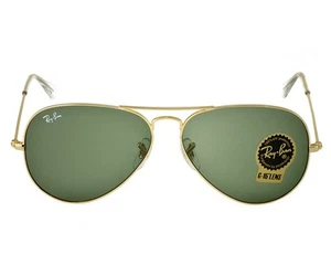 Occhiali da sole Ray-Ban RB3025 Aviator montatura oro classico lenti verdi 58 mm unisex - Foto 1 di 12
