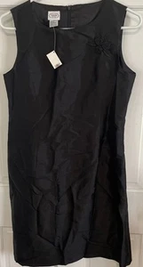 New Talbots Kids Dress Girls Size 20 Silk Black Flower NWT Sleeveless Lined - Picture 1 of 7
