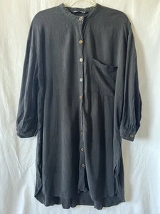 Vestido ZARA Negro Pequeño - Mediano Negro Botón Frontal Sin Cuello Sin Cordones Informal - Imagen 1 de 11