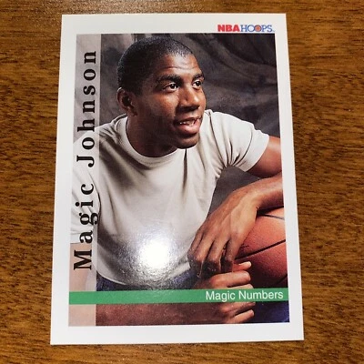1992-93 NBA Hoops Magic Johnson Magic Numbers # 331 Los Angeles Lakers - Image 1 of 2