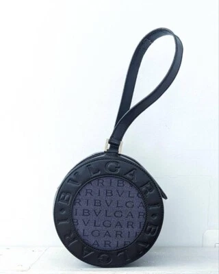 Mini bolso de mano BVLGARI B-ZERO1 de lona de mezclilla para mujer con logotipo cilíndrico de JP Foto 1 de 4