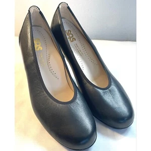 SAS Milano Damen-Slipper Größe 10 W marineblau aus Leder Blockabsatz NEU - Bild 1 von 13