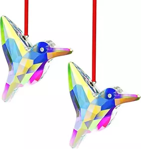 Set of 2,3" Crystal Sun Catcher Prisms, AB Colored Hummingbird Hanging Suncat... - Picture 1 of 9