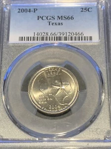 2004 P TEXAS STATE QUARTER PCGS MS66 25C - Picture 1 of 2