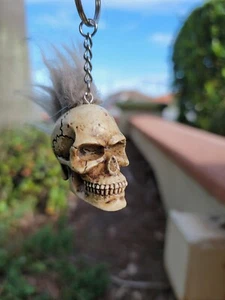 3D Skull Bone Head Keychains motorcycle Guardian gremlin angel biker auto gray - Imagen 1 de 9