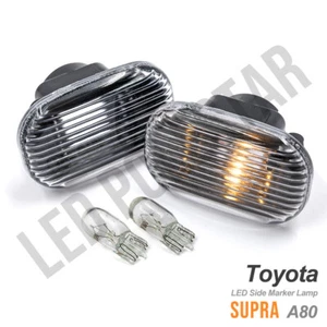 Euro Clear Fender Side Marker Indicator Lamp w/Bulb for 93-98 Toyota Supra JZA80 - Picture 1 of 5