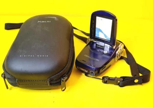 SANYO XACTI VPC-C4EX BL COMPACT DIGITAL MOVIE CAMCODER 60X DIGITAL ZOOM 4MP BLUE - Picture 1 of 15