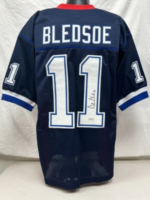 Drew Bledsoe Signed Bills Style Custom Player Jersey (XL) PSA 989 - Image 1 of 4
