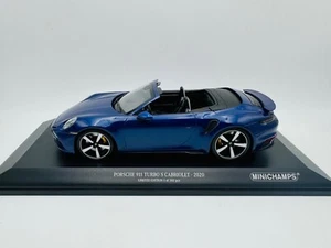 MINICHAMPS 1:18 PORSCHE 911 TURBO S CABRIOLET 2020 BLUE METALLIC - Imagen 1 de 8