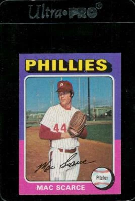 1975 Topps Baseball Trading Card Mini #527 Phillies Mac Scarce Pitcher - Image 1 of 2