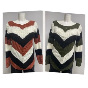 Damas Zigzag Colorblock Jumper Único Muestras Talla Pequeña - Imagen 1 de 13